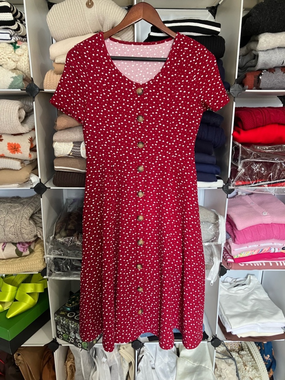 NWOT Heart Print Knit Dress